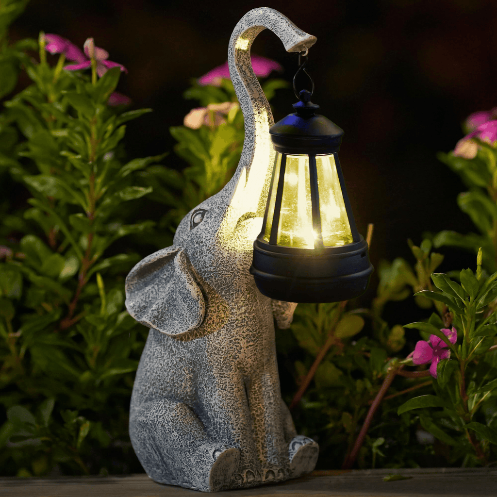 Solar-Powered Elephant Glow - Ambient Garden Lantern