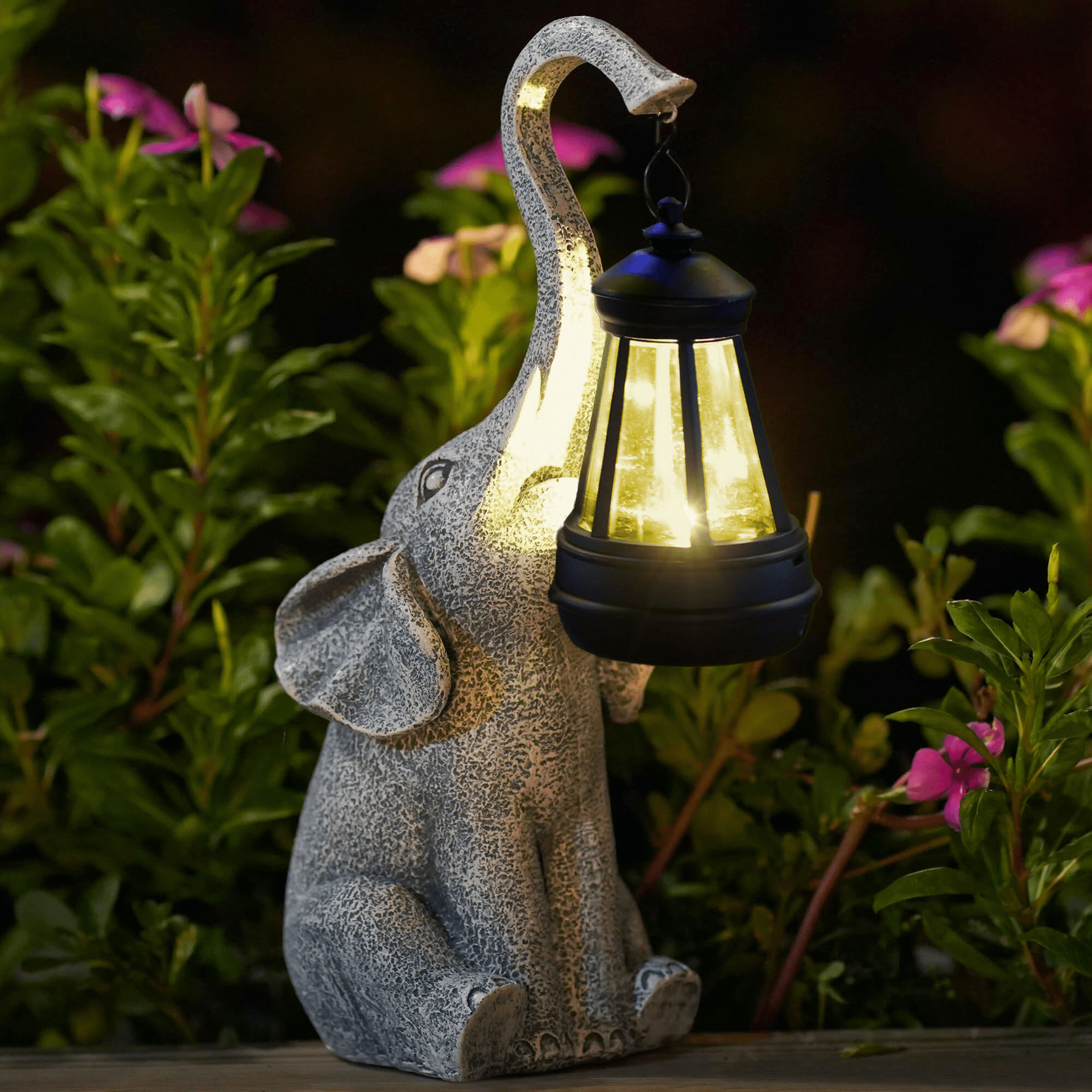 Solar-Powered Elephant Glow - Ambient Garden Lantern