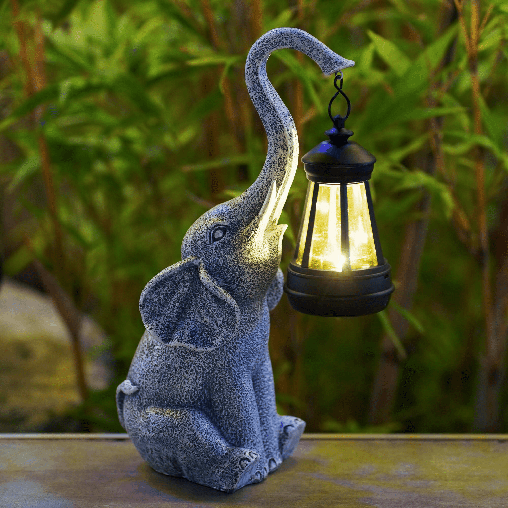 Solar-Powered Elephant Glow - Ambient Garden Lantern
