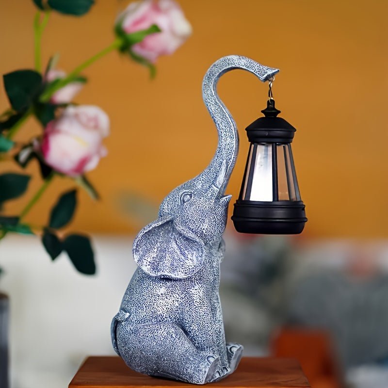 Solar-Powered Elephant Glow - Ambient Garden Lantern