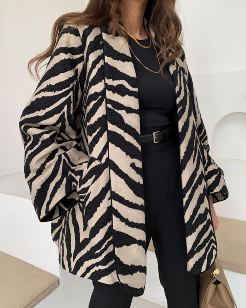 Chic Zebra Print Jacket