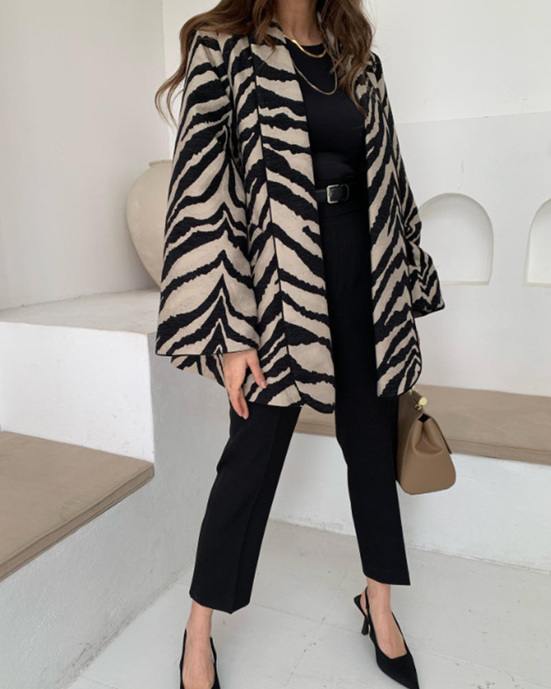 Chic Zebra Print Jacket