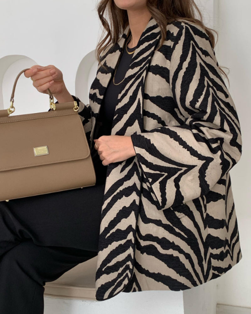 Chic Zebra Print Jacket