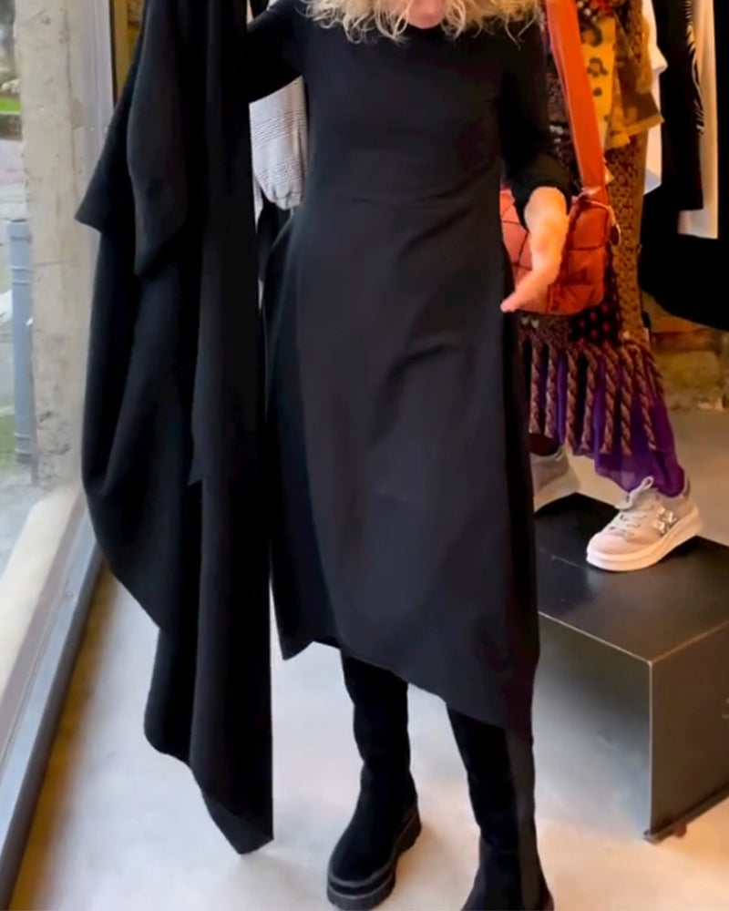 Chic Solid-Colored Dress