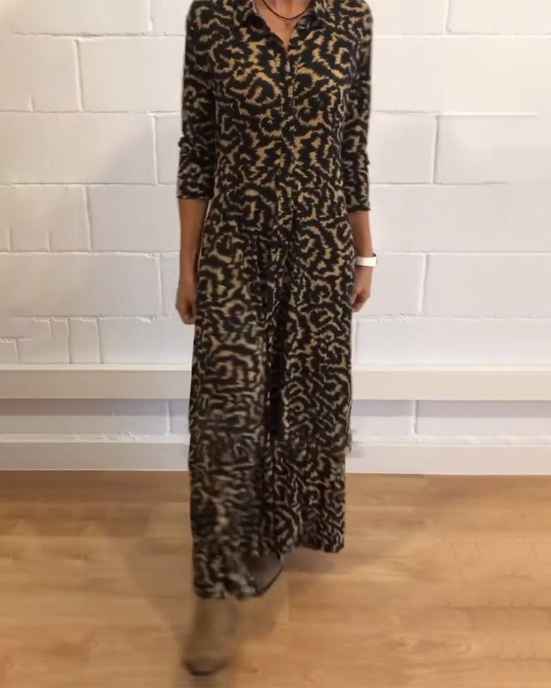 Chic Long-Sleeve Maxi Dress