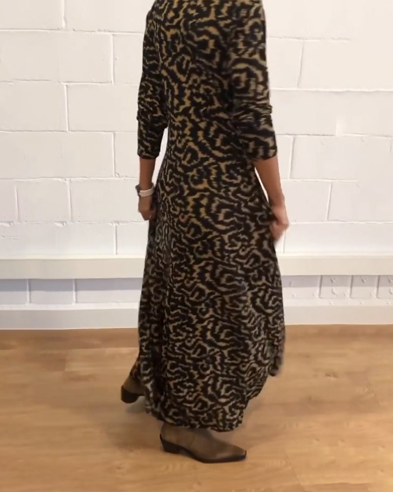 Chic Long-Sleeve Maxi Dress