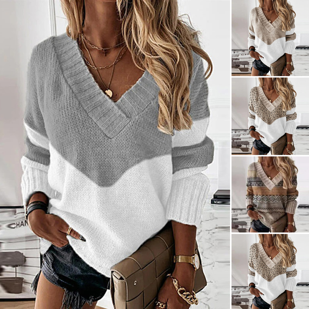 Chic V-Patterned Sweater