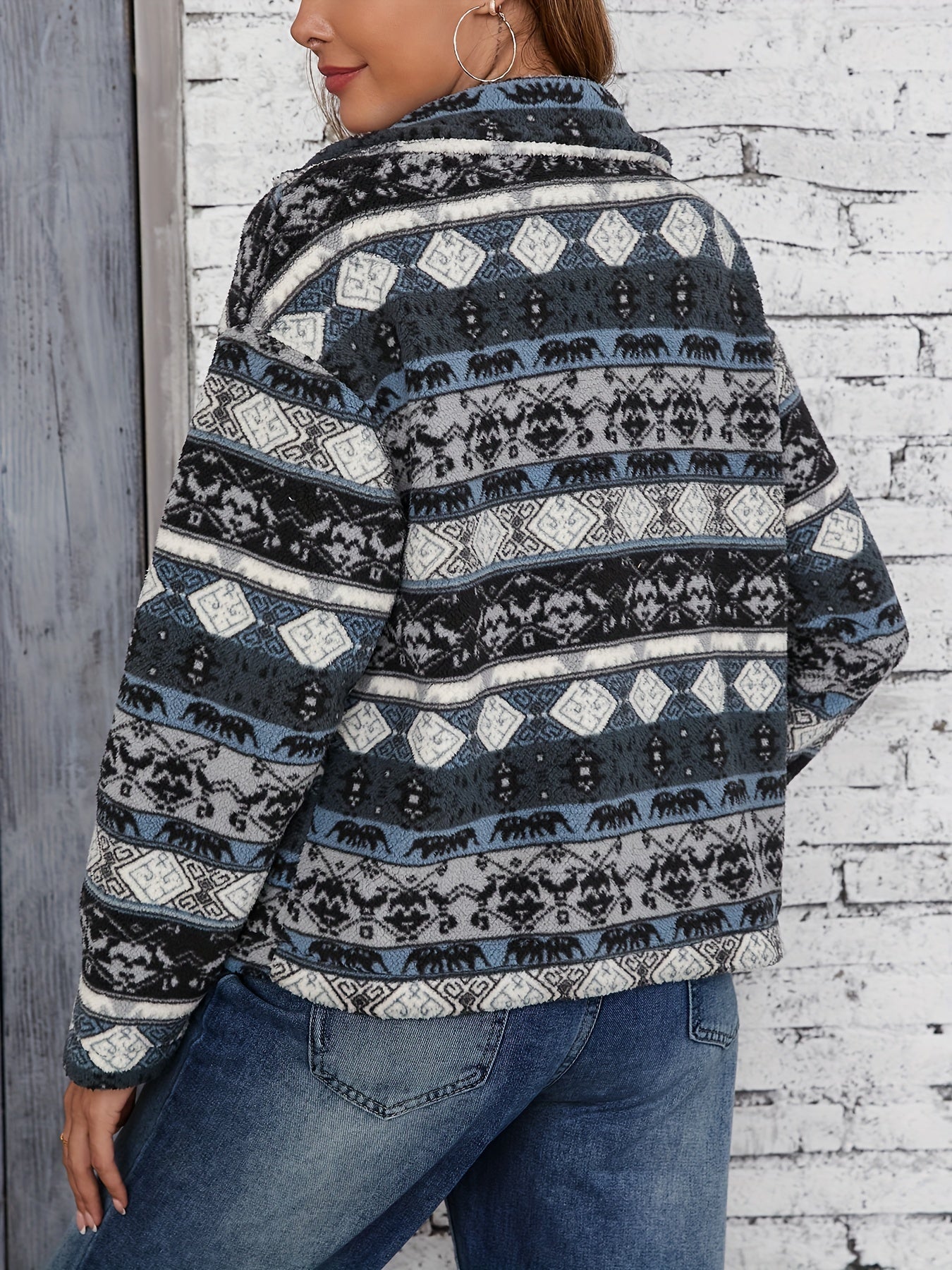 Eline | Tribal Print Fleece Jacket