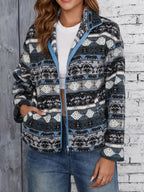 Eline | Tribal Print Fleece Jacket