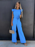 Eline | Ruffled Sleeve Jumpsuit with Belt