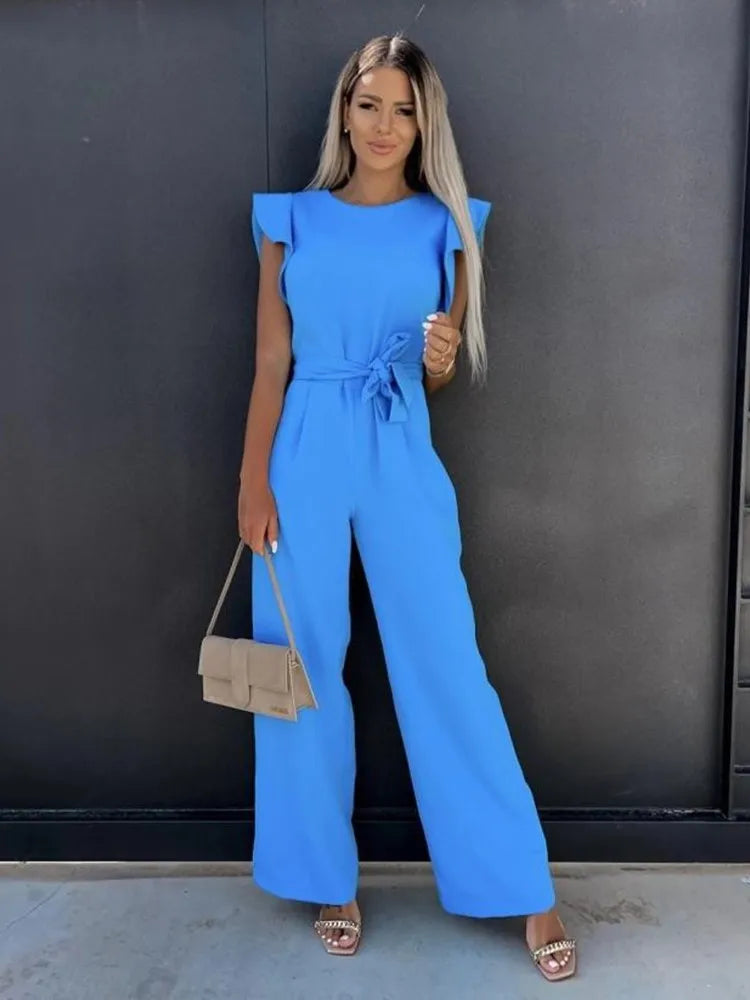 Eline | Ruffled Sleeve Jumpsuit with Belt