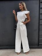 Eline | Ruffled Sleeve Jumpsuit with Belt