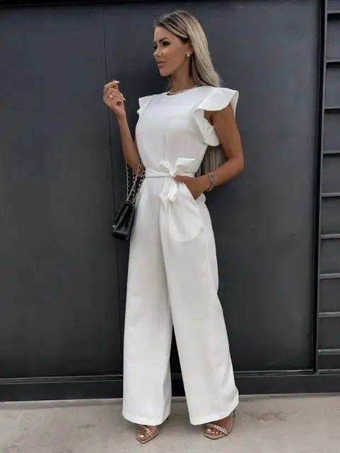 Eline | Ruffled Sleeve Jumpsuit with Belt