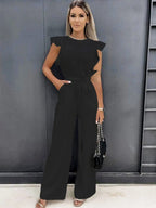 Eline | Ruffled Sleeve Jumpsuit with Belt