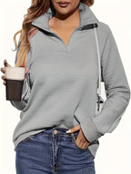 Elise | Textured Long Sleeve Casual Sweatshirt