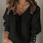 Emma | Stylish V-Neck Knit Sweater with Long Sleeves