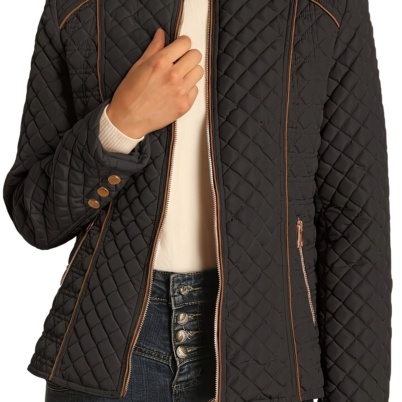 Emma | Eco-Friendly Padded Down Jacket with Zipper and Pockets