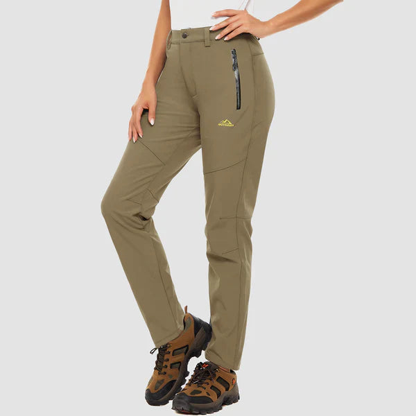 Women's Waterproof Winter Sports and Hiking Pants with Fleece Lining