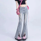 Esmée | Fun Jeans with Pink Fringe Details