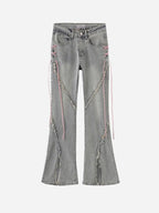 Esmée | Fun Jeans with Pink Fringe Details
