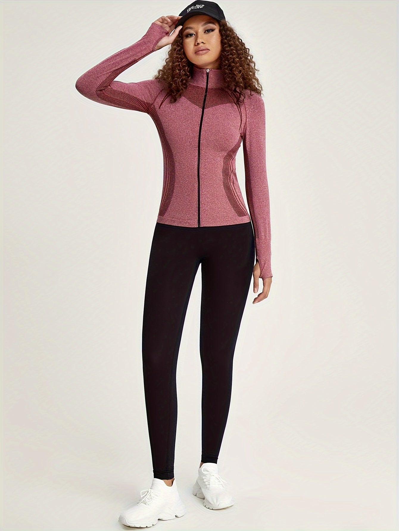 Esmée | Black Full-Zip Sporty Track Jacket with Long Sleeves