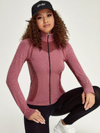 Esmée | Black Full-Zip Sporty Track Jacket with Long Sleeves