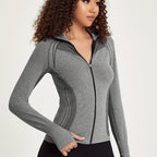 Esmée | Black Full-Zip Sporty Track Jacket with Long Sleeves