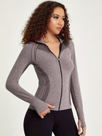 Esmée | Black Full-Zip Sporty Track Jacket with Long Sleeves