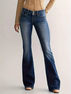 Eva | High-Waisted Flared Jeans with Double Button Detail