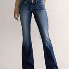 Eva | High-Waisted Flared Jeans with Double Button Detail