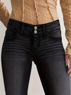 Eva | High-Waisted Flared Jeans with Double Button Detail