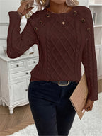 Evy | Classic Round Neck Cable Knit Sweater
