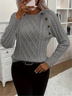 Evy | Classic Round Neck Cable Knit Sweater