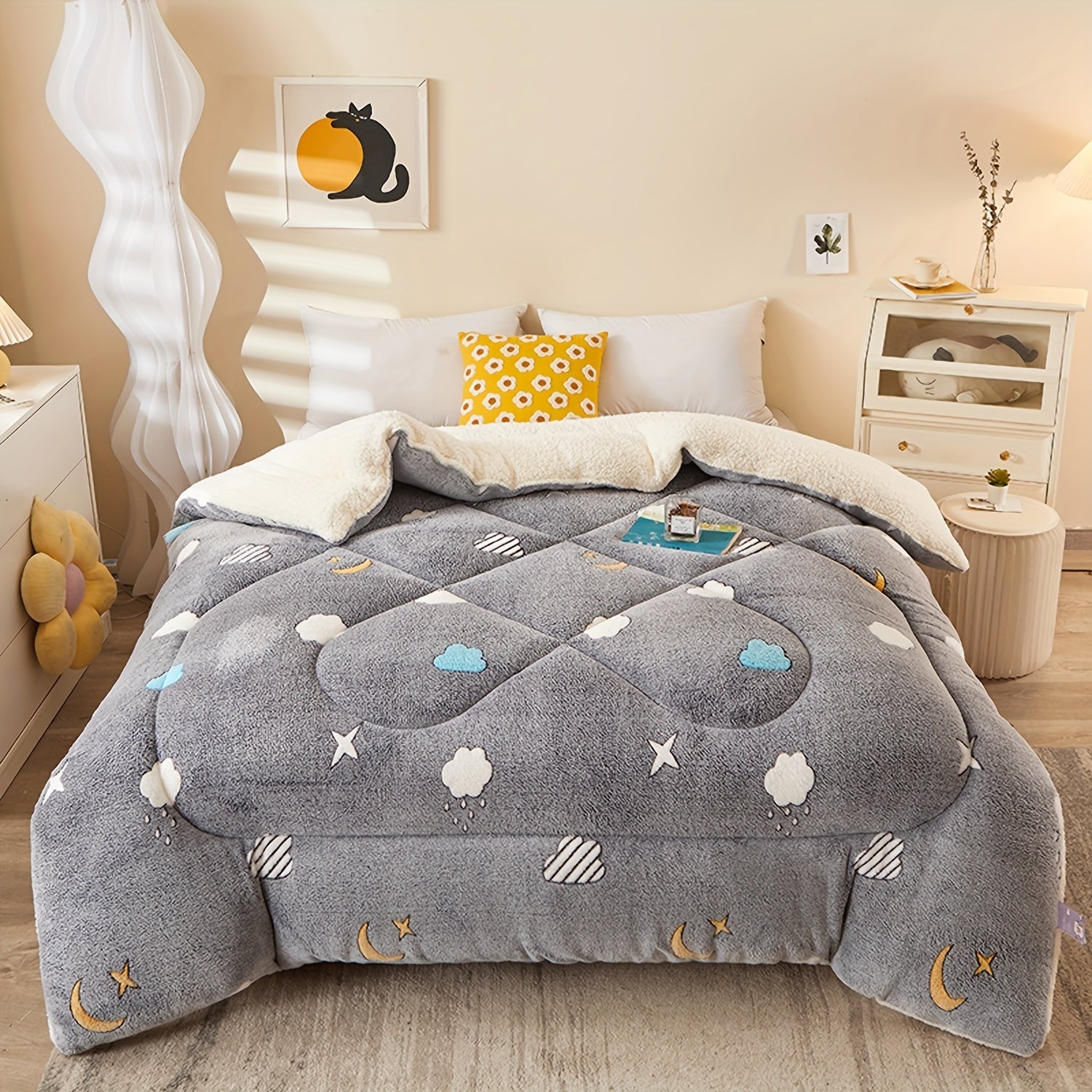 Cozy Floral Print Flannel Duvet for Your Bedroom