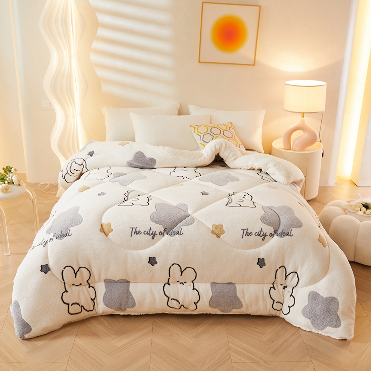 Cozy Floral Print Flannel Duvet for Your Bedroom