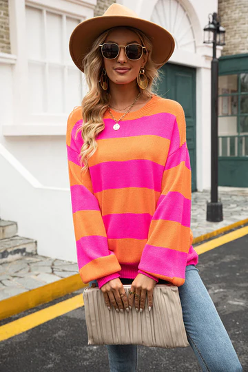 Kyra - Striped Knit Sweater for Casual Wear