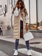 Women's Hooded Puffer Gilet with Zip Pockets