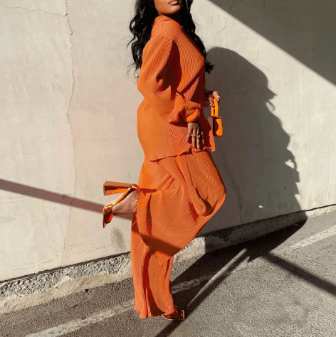 Jasmijn - Chic Two-Piece Set with Flowing Trousers