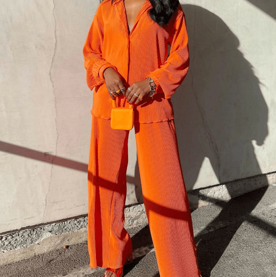 Jasmijn - Chic Two-Piece Set with Flowing Trousers