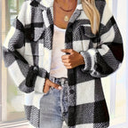 Feline | Long Sleeve Checked Button-Up Coat
