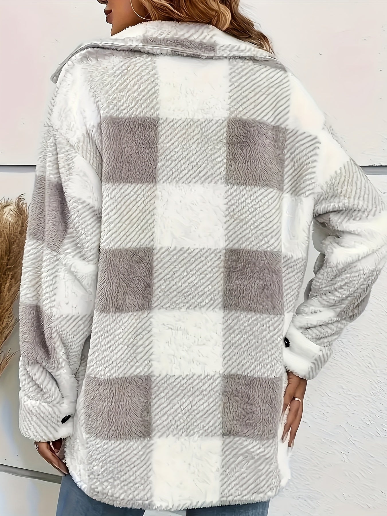 Feline | Long Sleeve Checked Button-Up Coat