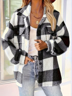 Feline | Long Sleeve Checked Button-Up Coat