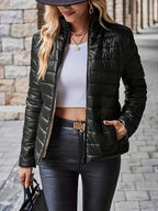 Femke | Stylish Polyamide Puffer Jacket with Stand-Up Collar and Pockets