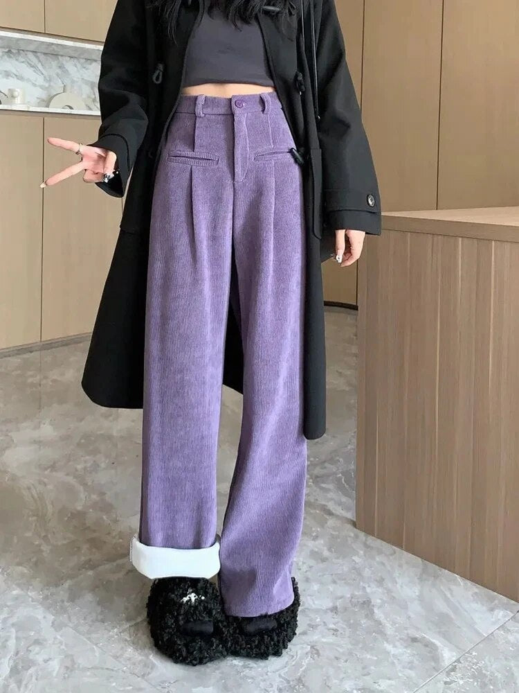 Fenna | Women's Corduroy Trousers with Soft Fabric Lining