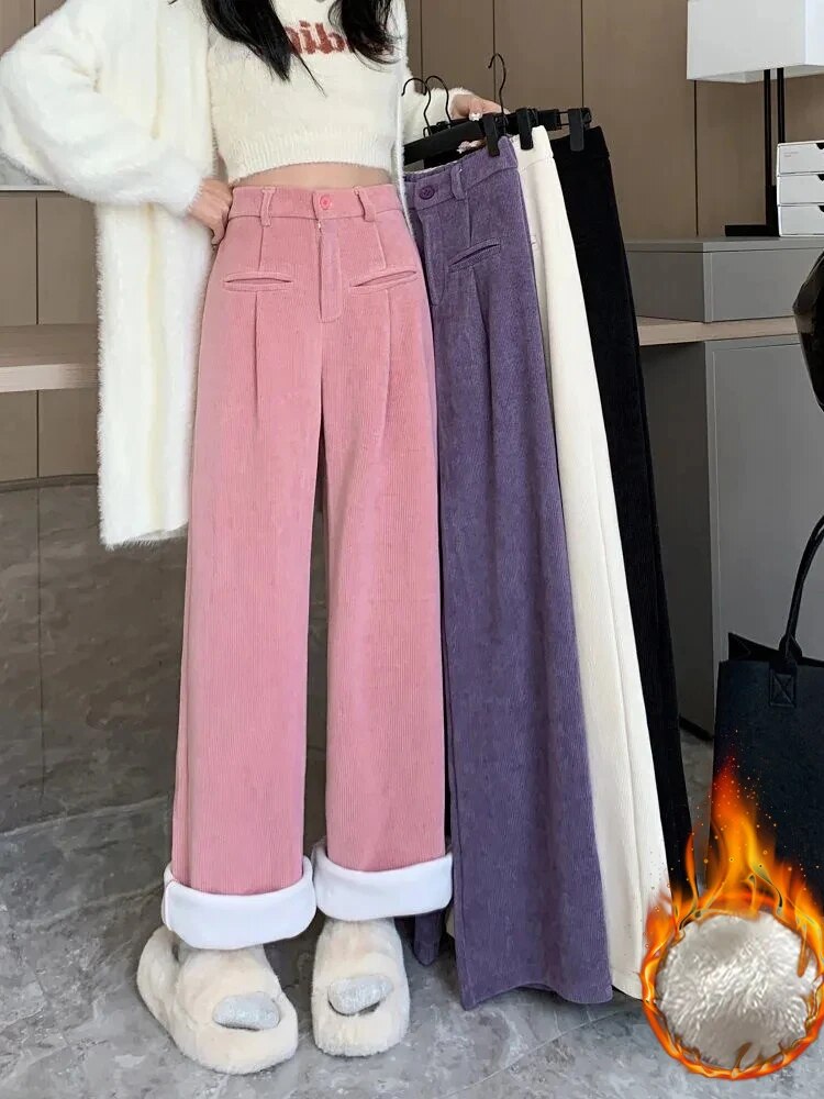 Fenna | Women's Corduroy Trousers with Soft Fabric Lining