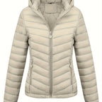 Fien | Angled Pocket Quilted Puffy Hoodie Jacket