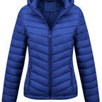 Fien | Angled Pocket Quilted Puffy Hoodie Jacket