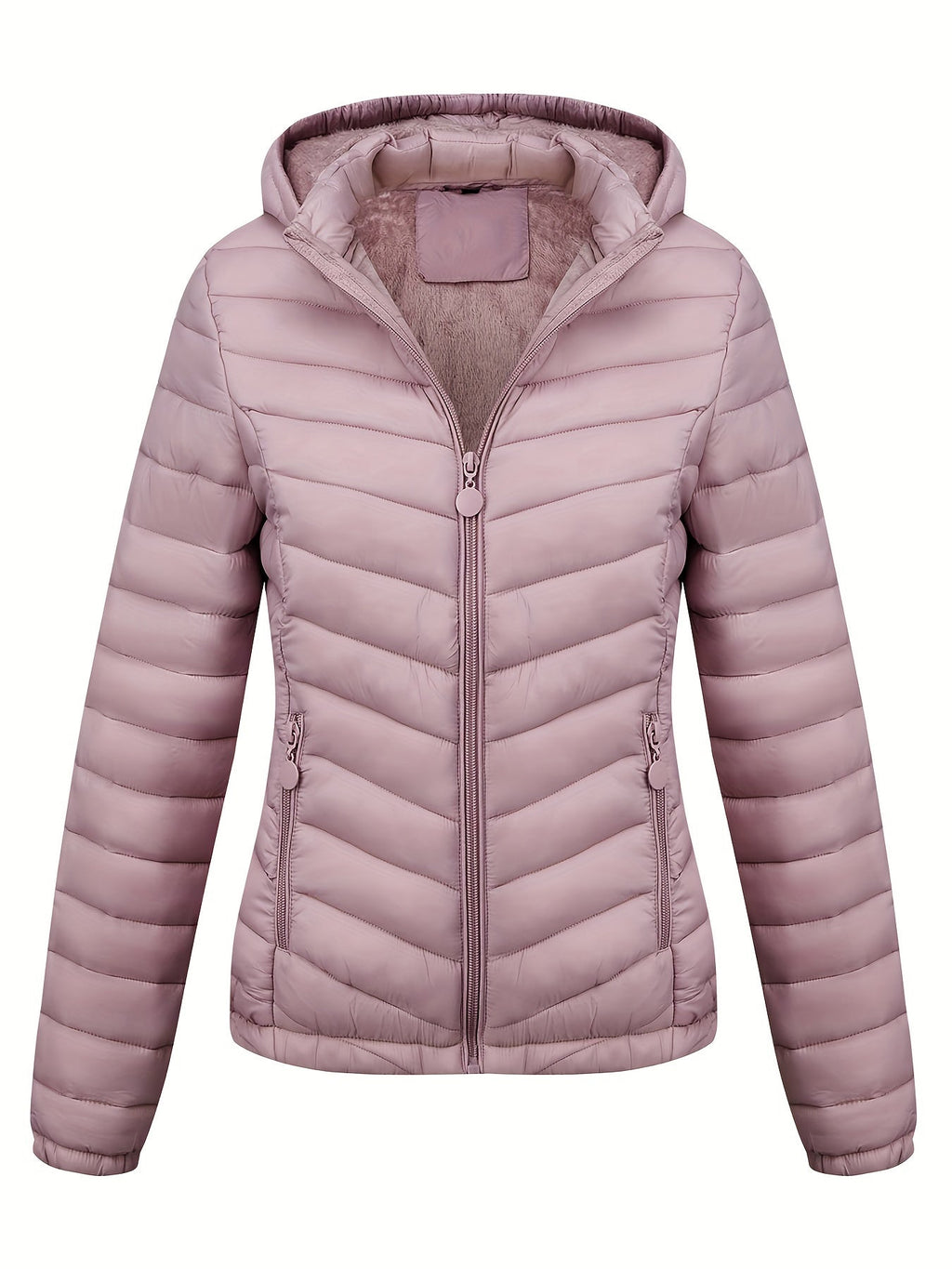 Fien | Angled Pocket Quilted Puffy Hoodie Jacket