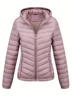 Fien | Angled Pocket Quilted Puffy Hoodie Jacket