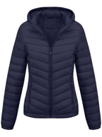 Fien | Angled Pocket Quilted Puffy Hoodie Jacket